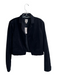 Maeve Size M Black Cotton & Viscose Suede Long Sleeve Open Front Cropped Jacket Black / M