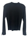 Theory Size Small Black Goat Suede Viscose Ribbed Fabric Block Zip Up Cardigan Black / Small