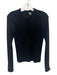 Theory Size Small Black Goat Suede Viscose Ribbed Fabric Block Zip Up Cardigan Black / Small