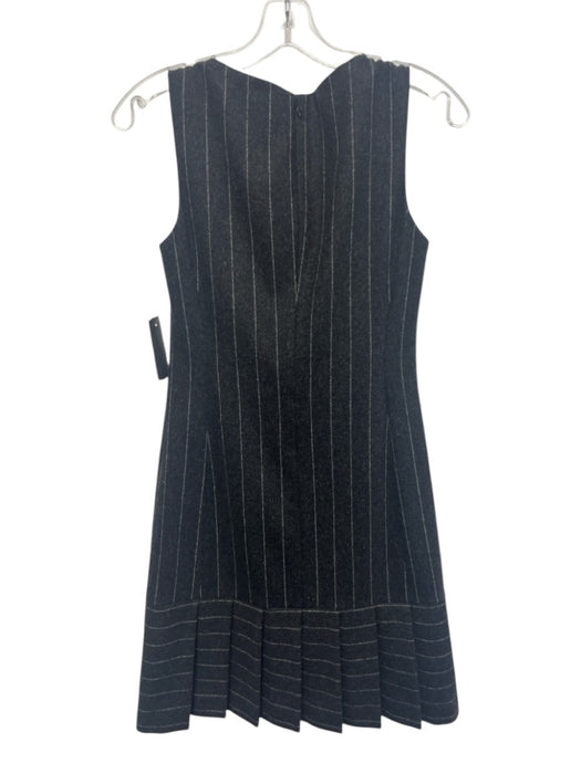 Charles Nolan Size 4 Dark Gray & White Wool Blend Pinstripe Sleeveless Dress Dark Gray & White / 4