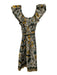 Ulla Johnson Size 4 White, Yellow & Blue Cotton Abstract Floral U Neck Dress White, Yellow & Blue / 4
