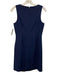 Theory Size 2 Navy Blue Wool Blend Sleeveless Flap Front Slit Back Zip Dress Navy Blue / 2