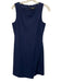 Theory Size 2 Navy Blue Wool Blend Sleeveless Flap Front Slit Back Zip Dress Navy Blue / 2