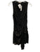 Ramy Brook Size 4 Black & Gold Polyester Sleeveless Wrap V Neck Draped Dress Black & Gold / 4
