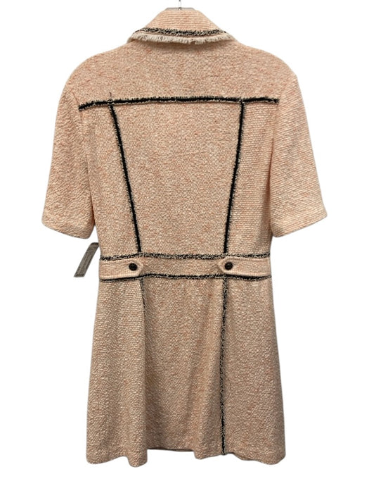 Veronica Beard Size 6 Pink, Black & White Cotton Blend Tweed Short Sleeve Dress Pink, Black & White / 6