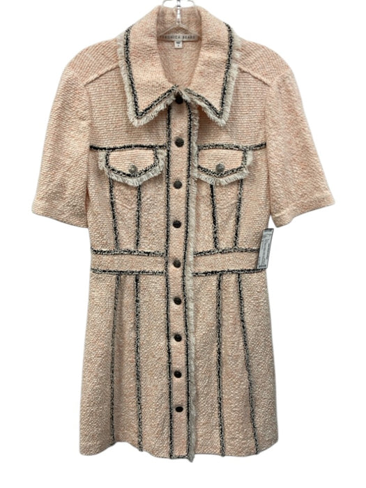 Veronica Beard Size 6 Pink, Black & White Cotton Blend Tweed Short Sleeve Dress Pink, Black & White / 6