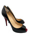 Christian Louboutin Shoe Size 39 Black Leather Peep Toe Stiletto Pumps Black / 39