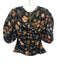 Ulla Johnson Size 4 Navy, Tan, Pink Silk Floral Short Sleeve Top Navy, Tan, Pink / 4