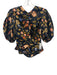 Ulla Johnson Size 4 Navy, Tan, Pink Silk Floral Short Sleeve Top Navy, Tan, Pink / 4