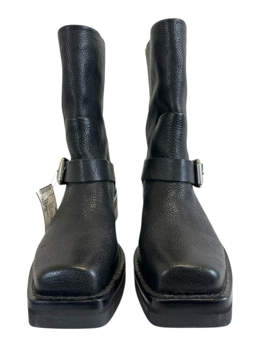 Rag & Bone Shoe Size 39 Black Pebble Leather Silver Hardware Square Toe Boots Black / 39