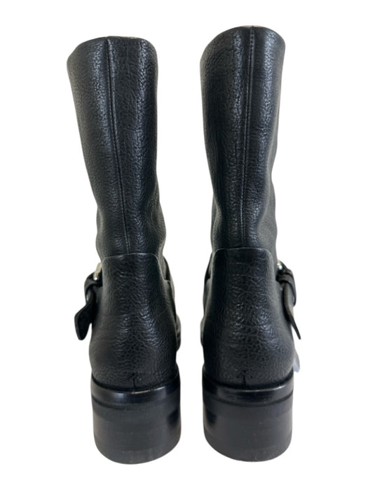 Rag & Bone Shoe Size 39 Black Pebble Leather Silver Hardware Square Toe Boots Black / 39