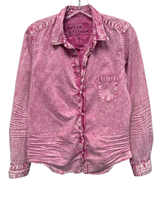 Frank & Eileen Size Medium Pink Cotton Buttons Collar Long Sleeve Top Pink / Medium