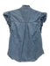 Veronica Beard Size Small Blue Cotton Blend Chambray Ruffle Short Sleeve Top Blue / Small