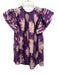 Ulla Johnson Size 2 Purple & Blush Silk Abstract Short Sleeve Top Purple & Blush / 2
