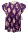 Ulla Johnson Size 2 Purple & Blush Silk Abstract Short Sleeve Top Purple & Blush / 2