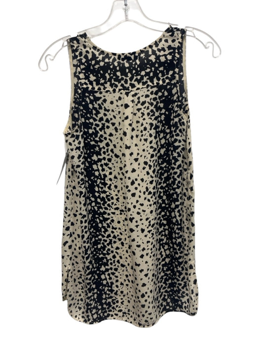 Vince Size XS Cream & Black Silk Animal Print Sleeveless Tank Top Cream & Black / XS