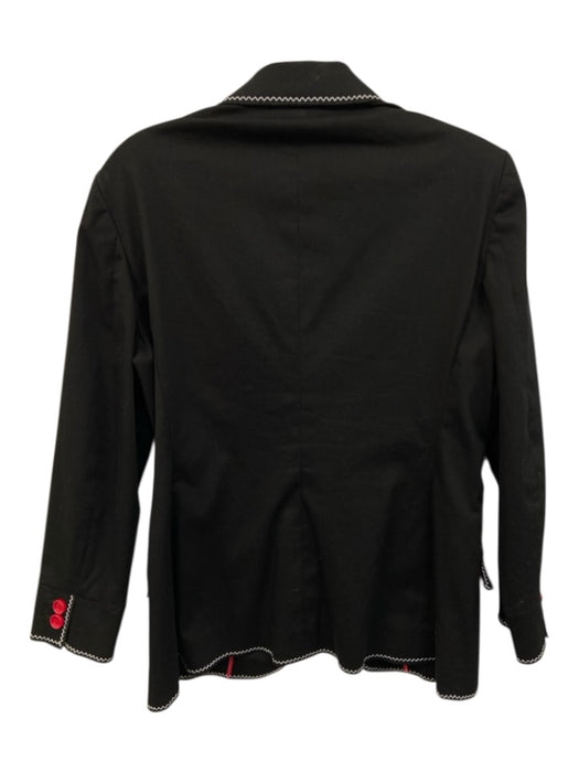 Moschino Cheap & Chic Size 12 Black White stitching Buttons Application Jacket Black / 12