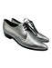 Celine Shoe Size 36.5 Silver Leather Metallic Lace Up Flat Closed Toe Shoes Silver / 36.5