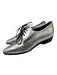 Celine Shoe Size 36.5 Silver Leather Metallic Lace Up Flat Closed Toe Shoes Silver / 36.5