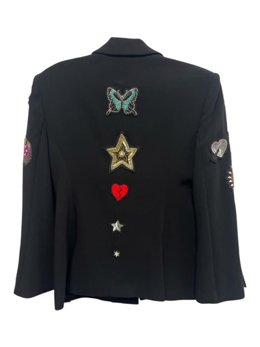 5a7 Cinq a Sept Size 6 Black & Multi Triacetate & Polyester Bedazzled Jacket Black & Multi / 6