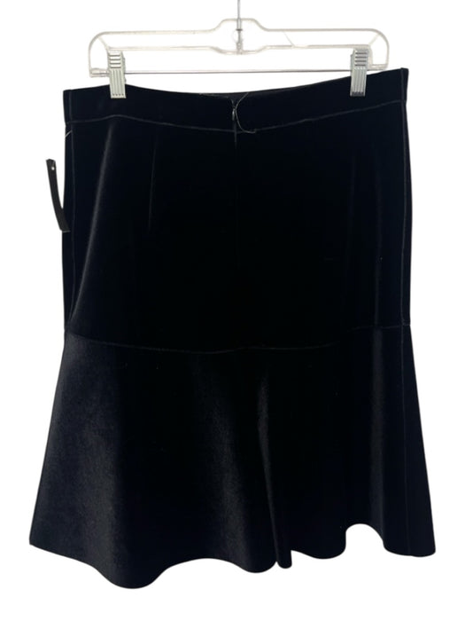 Akris Punto Size 12 Black Polyester Velvet Back Zip Peplum Knee length Skirt Black / 12