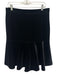 Akris Punto Size 12 Black Polyester Velvet Back Zip Peplum Knee length Skirt Black / 12