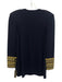 St John Evening Size 4 Navy blue & gold Wool & Rayon Embroidered Knit Jacket Navy blue & gold / 4