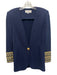 St John Evening Size 4 Navy blue & gold Wool & Rayon Embroidered Knit Jacket Navy blue & gold / 4