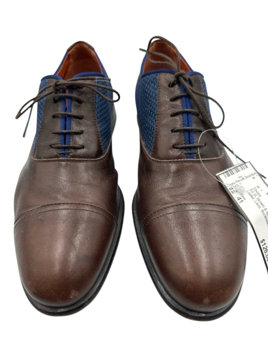 Etro Shoe Size 41 AS IS Brown & Blue Leather Solid Loafer Men's Shoes Brown & Blue / 41