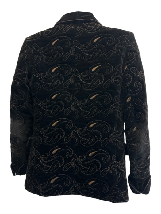 Fendi 365 AS IS Black & Brown Cotton Paisley Vintage 2 Button Men's Blazer Black & Brown / 40