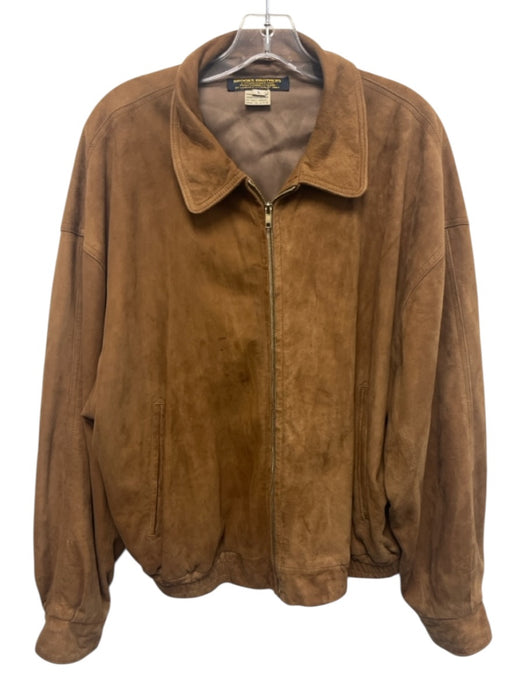 Brooks Brothers AS IS Size L Brown Suede Solid Zipper Emmett Jacket Brown / L