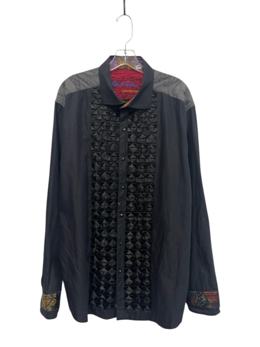 Robert Graham Size 3XL Black & Multi Cotton All Over Print Long Sleeve Shirt Black & Multi / 3XL