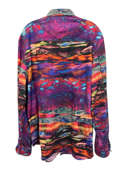 Robert Graham Size 2XL Purple & Multi Cotton All Over Print Long Sleeve Shirt Purple & Multi / 2XL