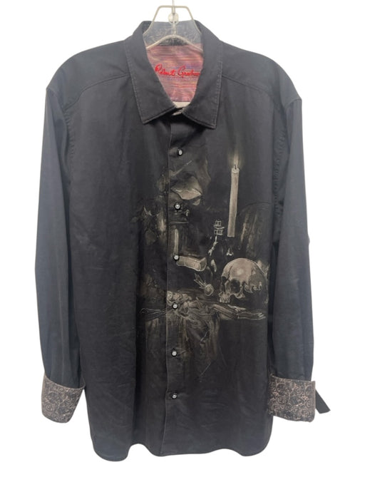 Robert Graham Size XXL Gray & Multi-Color Cotton Back Graphic Long Sleeve Shirt Gray & Multi-Color / XXL