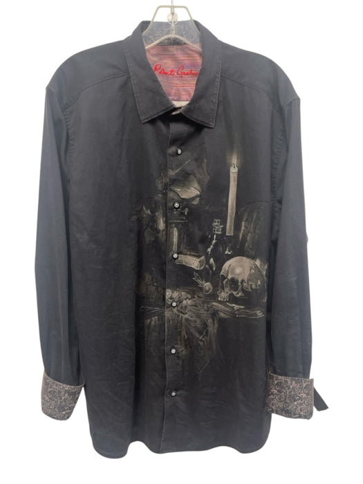 Robert Graham Size XXL Gray & Multi-Color Cotton Back Graphic Long Sleeve Shirt Gray & Multi-Color / XXL