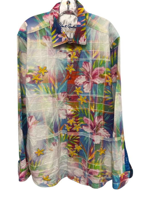 Robert Graham Size 2XL Black & Multi Cotton All Over Print Long Sleeve Shirt Black & Multi / 2XL
