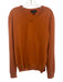 Bloomingdales Size L Orange Cashmere Solid V Neck Men's Sweater Orange / L