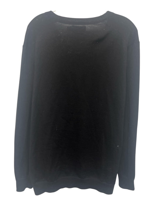 Polo Size 1XB Black Wool Solid V Neck Men's Sweater Black / 1XB