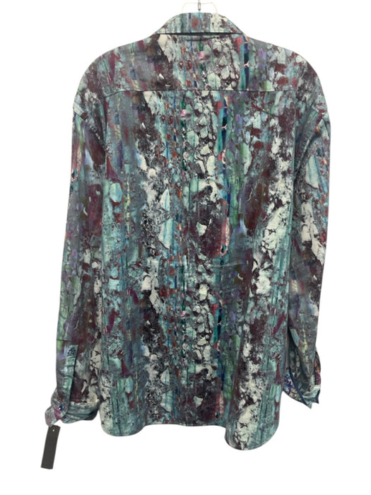 Robert Graham Size XXL Blue & Multi Cotton All Over Print Long Sleeve Shirt Blue & Multi / XXL