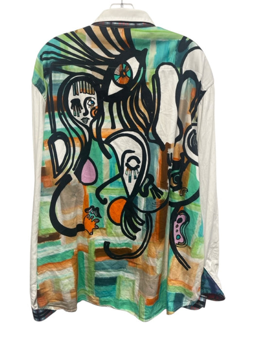 Robert Graham Size xxxl White & Multi Cotton All Over Print Long Sleeve Shirt White & Multi / xxxl