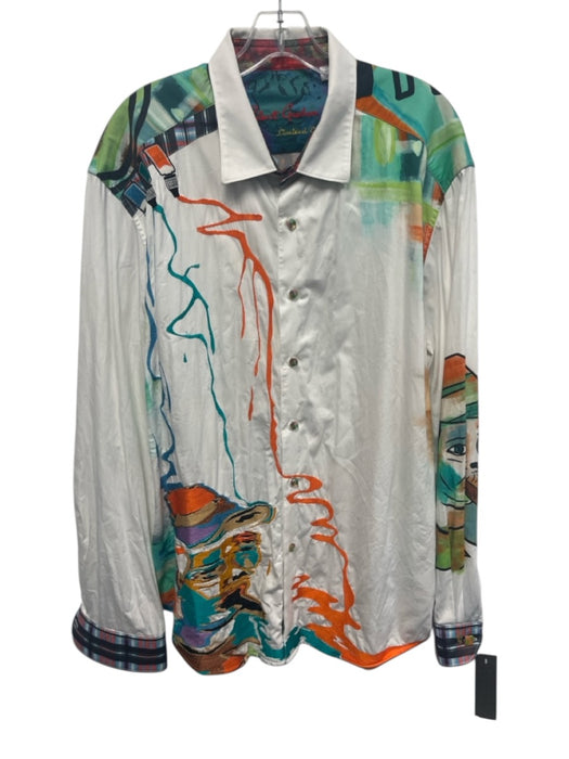 Robert Graham Size xxxl White & Multi Cotton All Over Print Long Sleeve Shirt White & Multi / xxxl