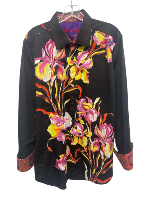 Robert Graham Size XL Black & Multi Cotton All Over Print Long Sleeve Shirt Black & Multi / XL