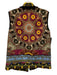 Etro Size 42 Black & Multi Color Cotton Blend Embroidered Floral Paisley Vest Black & Multi Color / 42