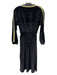 Buru Size XS Black & Gold Polyester Velour Metallic Stripe Long Sleeve Dress Black & Gold / XS