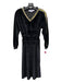 Buru Size XS Black & Gold Polyester Velour Metallic Stripe Long Sleeve Dress Black & Gold / XS