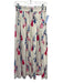 Buru Size S/M White, Blue, Pink Polyester Blend Paris Elastic Waist Midi Skirt White, Blue, Pink / S/M