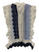 Zero Degrees Celsius Size S White & Blue Polyester Lace Ruffle Open Back Top White & Blue / S
