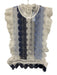 Zero Degrees Celsius Size S White & Blue Polyester Lace Ruffle Open Back Top White & Blue / S