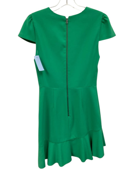 Alice + Olivia Size 4 Green Polyester Cap Sleeve Exposed Zipper Above Knee Dress Green / 4