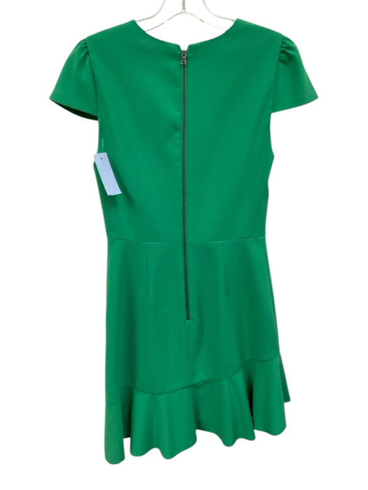 Alice + Olivia Size 4 Green Polyester Cap Sleeve Exposed Zipper Above Knee Dress Green / 4